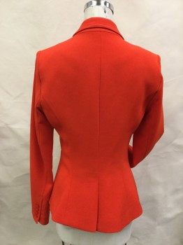 Womens, Blazer, SMYTHE, Red, Polyester, Viscose, Solid, 2, Double Breasted, 3 Buttons on the Diagonal,3 Slit Pocket, 2 Little Patch Pocket, Peaked Lapel,