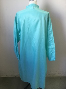 WORKLON, Ice Green, Polyester, Solid, Snap Front, Long, Hood