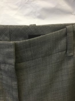 BOSS, Gray, Black, Lt Gray, Wool, Elastane, 2 Color Weave, Black and White Dotted Weave (Appears Gray From a Distance), Mid Rise, Boot Cut, Zip Fly, Belt Loops, No Pockets
