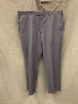 BRITCHES, Graphite Gray, Wool, Solid, Flat Front, Zip Fly, Button Tab Closure, 4 Pockets, Belt Loops