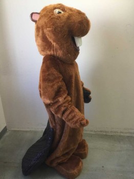 Unisex, Walkabout, MTO, Brown, Dk Brown, Faux Fur, Faux Leather, XXXL, BEAVER - HEAD- Cartoon Style, Oversized, Foam Construction, Package Includes, Body, Gloves, Spats And Slippers