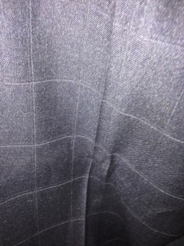 Mens, Suit, Jacket, CARAVELLI, Charcoal Gray, Gray, Wool, Grid , 32, 38R, 31, Single Breasted, Notched Lapel, 3 Buttons,  Pockets,