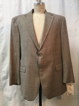 AUSTIN REED, Brown, Wool, Heathered, Notched Lapel, Collar Attached, 2 Buttons,  3 Pockets,