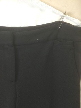 Womens, Slacks, THEORY, Black, Viscose, Polyamide, Solid, 8, High Waist, Bell Bottom Leg, Stretchy Material, 1" Wide Self Waistband, Zip Fly, 4 Pockets Including 1 Tiny Welt Pockets in Front