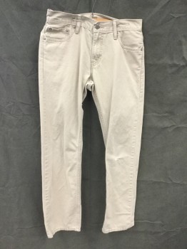 Mens, Casual Pants, LEVI'S, Tan Brown, Cotton, Solid, 30/32, Zip Fly, Belt Loops, 5 Jean Style Pocket, Small Hole in Knee, Small Hole Near Inseam Crotch on Right Leg