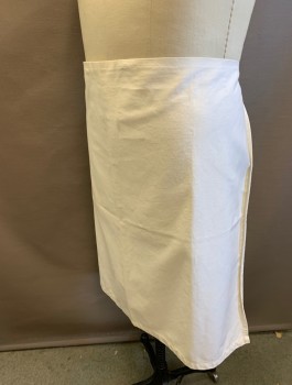 ALEXANDRA, Off White, Cotton, Solid, Twill, Navy Self Ties at Sides of Waist, No Pockets