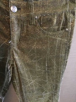 Womens, Pants, TRIPP, Silver, Gold, Black, Cotton, Metallic/Metal, 0, Jean Style, Metallic with Silver Lines On top Of Gold