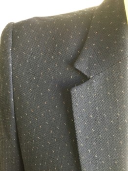 PAUL SMITH, Navy Blue, Red, Yellow, Wool, Speckled, Single Breasted, 2 Buttons,  Notched Lapel, 2 Pockets, 2 Back Vents,
