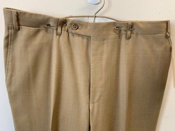 CANALI, Tan Brown, Wool, Solid, Flat Front, 4 Pockets,
