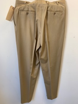 CANALI, Tan Brown, Wool, Solid, Flat Front, 4 Pockets,
