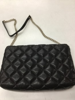Womens, Purse, KATE SPADE, Black, Leather, Solid, O/S, Black Quilted Leather, Gold Chain Strap