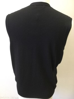 Mens, Sweater Vest, CALVIN KLEIN, Black, Dk Gray, Wool, Acrylic, Geometric, Ombre, XL, V-neck, Cardigan