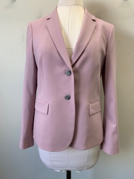 Womens, Suit, Jacket, THEORY, Dusty Purple, Wool, Polyester, Solid, 12, Notched Lapel, Single Breasted, Button Front, 2 Buttons, 2 Pockets