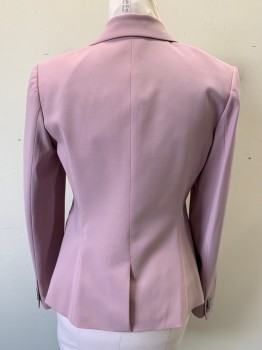 THEORY, Dusty Purple, Wool, Polyester, Solid, Notched Lapel, Single Breasted, Button Front, 2 Buttons, 2 Pockets
