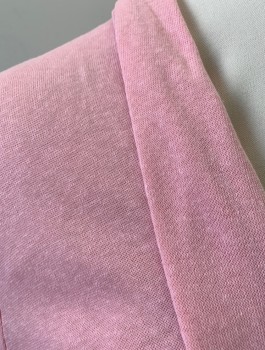 Womens, Sweater, TALBOTS, Baby Pink, Poly/Cotton, Rayon, Solid, L, Fine Knit, 3/4 Sleeves, Open Center Front with No Closures, Gathered at Back Yoke