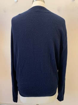 Mens, Pullover Sweater, J. Crew, Navy Blue, Cashmere, Solid, XXL, L/S, CN,