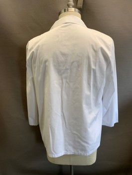MOBB, White, Poly/Cotton, Solid, C.A., Notched Lapel, 3 Buttons, 3 Pockets,