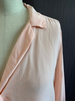 EQUIPMENT, Lt Pink, Silk, Solid, Collar Attached, Button Front, Long Sleeves