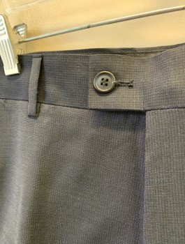 HUGO BOSS, Navy Blue, Wool, Silk, Grid , Flat Front, Button Tab, Zip Fly, 4 Pockets, Belt Loops