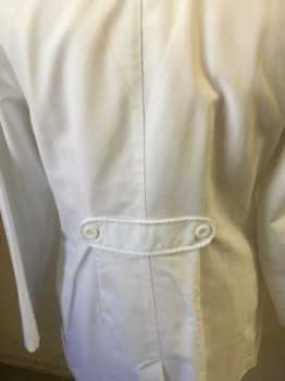 GREY'S ANATOMY, White, Poly/Cotton, Solid, Feminine Cut, Single Breasted, Button Front, Collar Attached, Notched Lapel,  2 Patch Pockets with Button Tab Detail Long Sleeves, Back Waist Button Tab