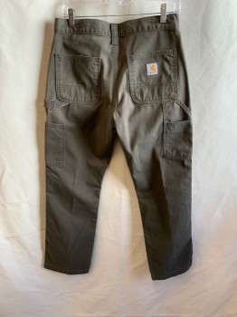 CARHARTT, Dusty Brown, Cotton, Solid, Zip Fly, 5 Pockets + Side Seam Pockets and Hammer Loop