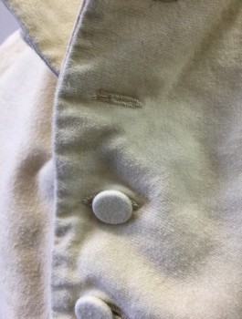 M.B.A. LTD., Cream, Cotton, Solid, Military Uniform Vest, Brushed Twill, Single Breasted, Self Fabric Covered Buttons, Stand Collar, 2 Twill Ties Attached in Back, Aged/Dirty, Multiples, 1795 To 1812