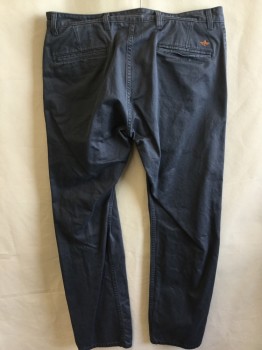 Mens, Casual Pants, DOCKERS, Gray, Cotton, Solid, 35/30, 1.5" Waistband with Belt Hoops, Flat Front, Zip Front, 5 Pockets