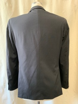 ANGELO LITRICO, Black, Midnight Blue, Polyester, Viscose, Stripes - Pin, Notched Lapel, Single Breasted, Button Front, 2 Buttons,  3 Pockets