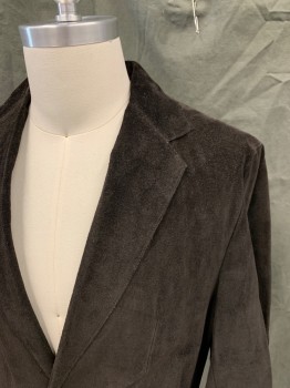 Mens, Leather Jacket, BANANA REPUBLIC, Chocolate Brown, Leather, Solid, 38R, Leather Blazer, Single Breasted, Collar Attached, Notched Lapel, 2 Buttons,  2 Pockets