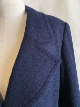Womens, Casual Jacket, MTO, Midnight Blue, Synthetic, Solid, 2 Color Weave, B40, XL, Notched Lapel, 2 Bttns, 2 Pckts, 4 Bttns At Cuffs