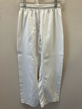 Unisex, Martial Arts Pant, NL, 2, White, Polyester Cotton, Elastic/Drawstring Waist
