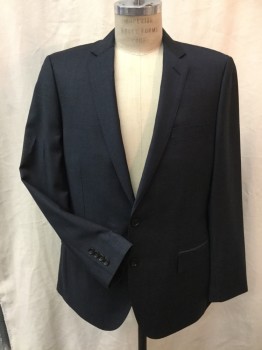 J CREW, Navy Blue, Wool, Heathered, Jacket  2 Button Single Breasted, 3 Pockets, 2slits