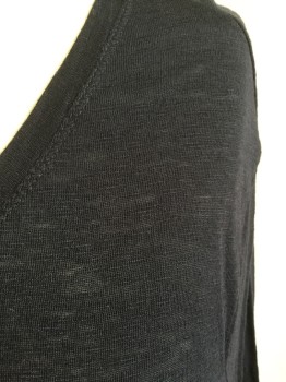 Womens, Top, CASLON, Black, Cotton, Modal, Heathered, L, (DOUBLE)  Scoop-round Neck, 3/4 Sleeves