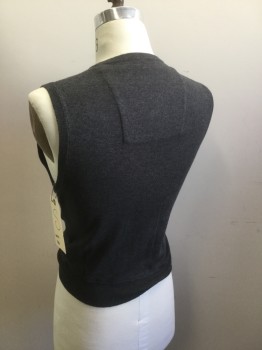 Mens, Sweater Vest, IZOD, Dk Gray, Cotton, Acrylic, Solid, XS, V-neck, Pull Over