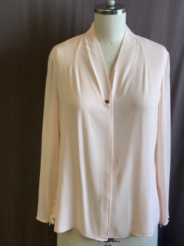 TED BAKER, Blush Pink, Polyester, Solid, V-N, B.F., L/S, Full Body, Zipper At Sleeves