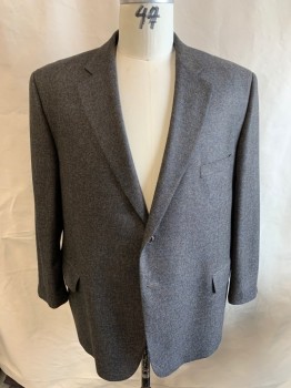 Mens, Sportcoat/Blazer, MALIBU CLOTHES, Dk Brown, Multi-color, Wool, Tweed, 50R, Single Breasted, 2 Buttons, 3 Pockets, Notched Lapel, Single Vent