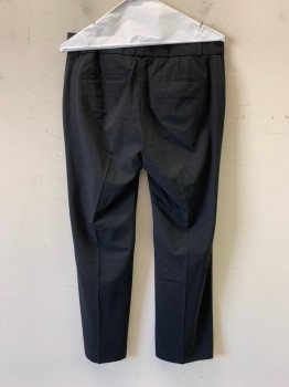 Womens, Pants, BANANA REPUBLIC, Black, Polyester, Solid, 4, F.F, Zip Front, Side Pockets, Belt Loops