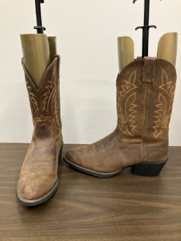 Mens, Cowboy Boots , TONY LAMA, 12, Brown Oiled Leather, Rust/Org/Tan Stitching