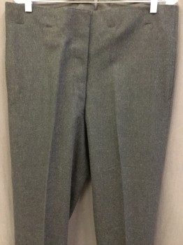 DOMINIC GHERARDI, Charcoal Gray, Wool, Solid, Flat Front, Button Front, Suspender Buttons