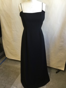 Womens, Evening Gown, TAHARI, Black, Pink, Polyester, Solid, 10, Black with Pink Upper Top  & Black Bottom Lining, Spaghetti Straps, Side Zip
