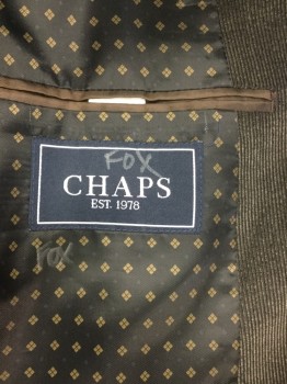 CHAPS, Charcoal Gray, Warm Gray, Cotton, Solid, Corduroy, Single Breasted, 2 Buttons,  3 Pockets, Elbow Patches Dark Brown Moleskin