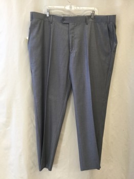 GIORGIO FIORELLI, Heather Gray, Polyester, Viscose, Solid, Flat Front, Belt Loops,