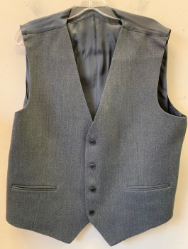 Mens, Suit, Vest, ANTICA SARTORIA CAMP, Gray, Wool, 42, 4 Button, 2 Pocket