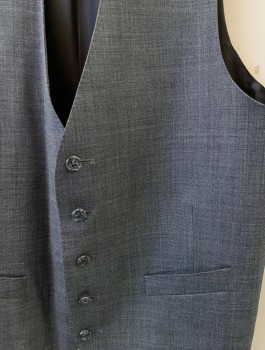 Mens, Suit, Vest, SAMUELSOHN, Gray, Wool, Solid, 38, 5 Button, 2 Pocket