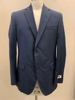 JOSEPH ABBOUD, Navy Blue, Wool, Solid, 2 Buttons, SB. Notched Lapel, 2 Flap Pockets, 3 Welt Chest Pocket, Back Side Vents