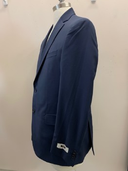 JOSEPH ABBOUD, Navy Blue, Wool, Solid, 2 Buttons, SB. Notched Lapel, 2 Flap Pockets, 3 Welt Chest Pocket, Back Side Vents