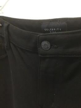 CELEBRITY PINK, Black, Rayon, Nylon, Solid, Jeggings, Stretch Jersey, Skinny Leg, Mid Rise, 2 Back Pockets, Faux/Non Functional Front Pockets, Belt Loops