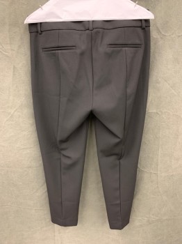 Womens, Slacks, J CREW, Black, Polyester, Viscose, Solid, 8, Zip Fly, Flat Front, 4 Faux Pockets, Belt Loops, 2" Wide Waistband