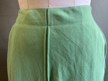 DKNY, Lt Green, Linen, Viscose, Solid, Side Zipper, 2 Pockets Stitching Detail Center Front & Center Back,
