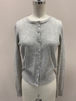 Womens, Sweater, CHARTER CLUB, Heather Gray, Cashmere, Solid, XS, CN, B.F.,